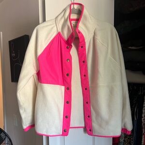 J Crew Pink and Cream Size M Fleece